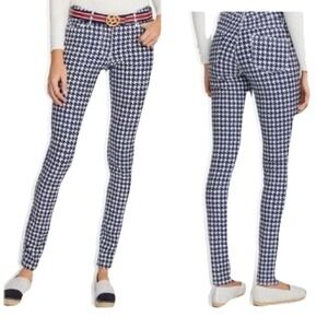 J.‎ Mclaughlin Lexi Houndstooth Jeans Size 6 Skinny Pants Navy White Nautical